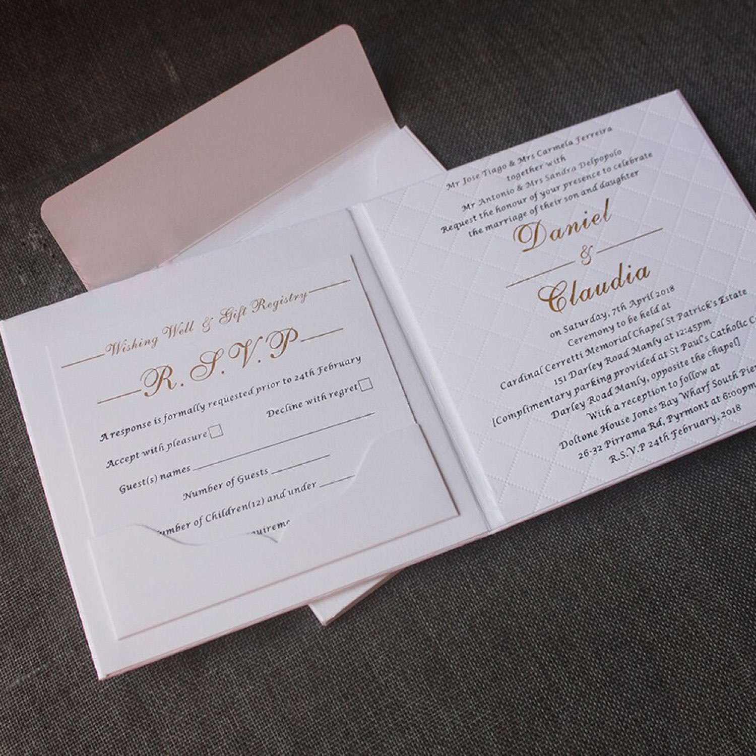 Foiling Invitation Card With Envelope Hard Cover Wedding Invitation Square Card Customized